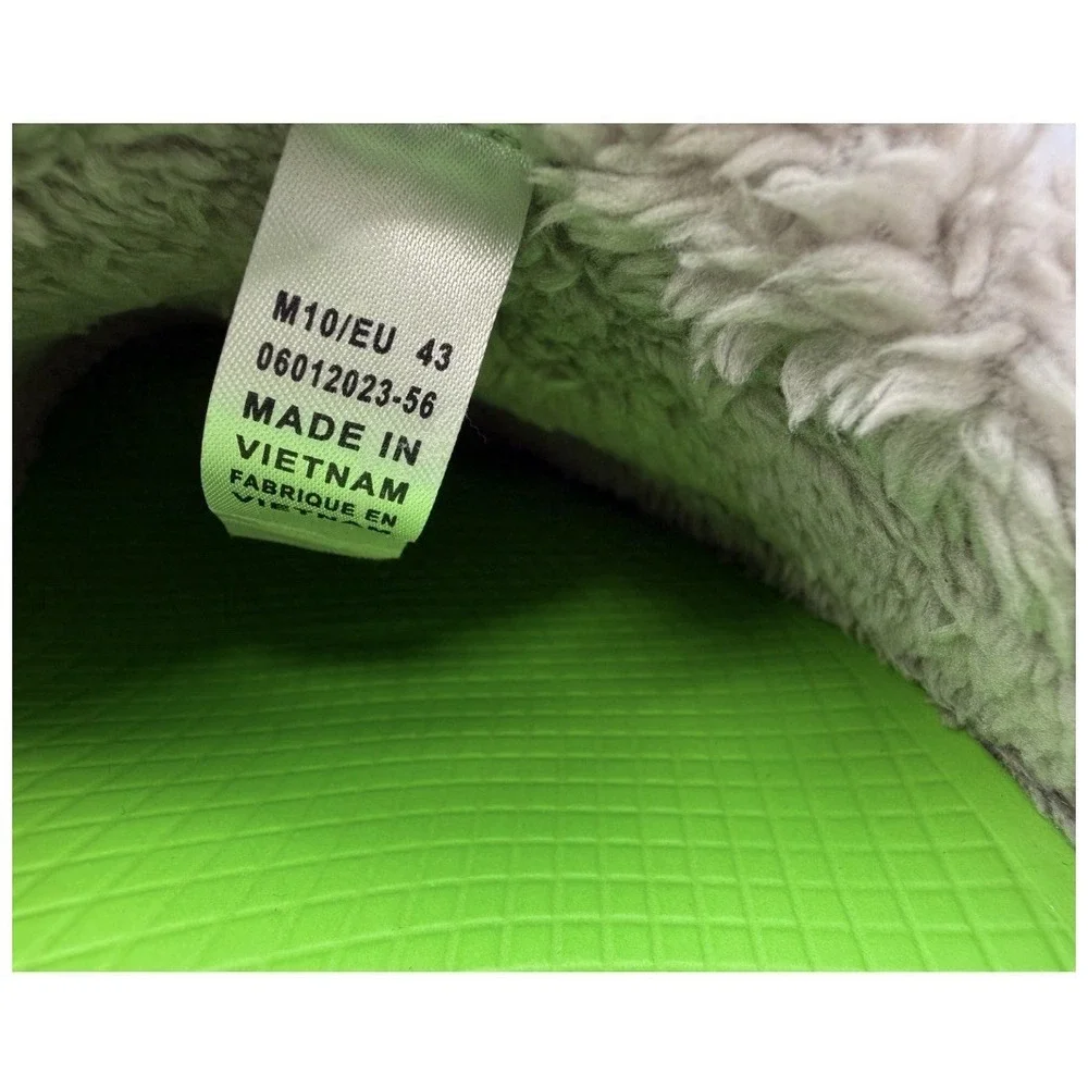 Oofos Oocoozie Mule Mens Size 10 Gray Sherpa Comfort Recovery Slip On Shoes NEW